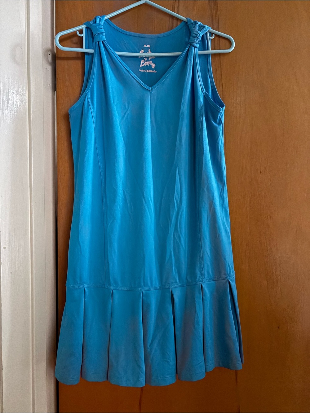 Girls Lucky in Love Blue Polyester & Lycra Ruffle Bottom Tennis Dress Size XL 16